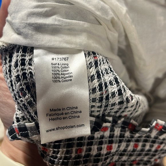 DOLAN ANTHROPOLGIE Left Coast Gingham Puff-Sleeve Shirt SIZE S - Picture 6 of 8